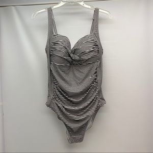 Bond Eye Swimsuit Women's 16 White Black Striped